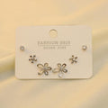 Set De 2 Pares De Flor Y Zirconia