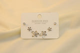 Set De 2 Pares De Flor Y Zirconia