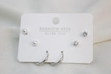 Set 3 Pares De Argolla/Perla