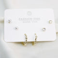 Set 3 Pares De Argolla/Perla