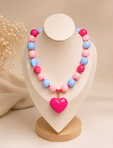 Cadena De Chicle De Dije Corazón Multicolor
