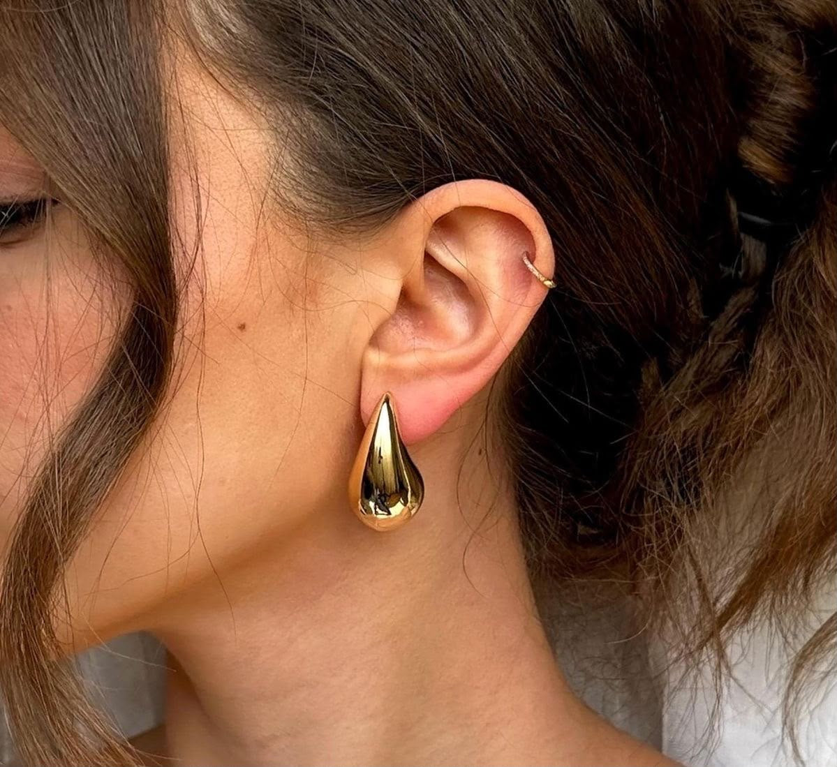 Arete De Acero Gota Mediana