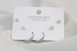 Set 3 Pares De Argolla/Perla