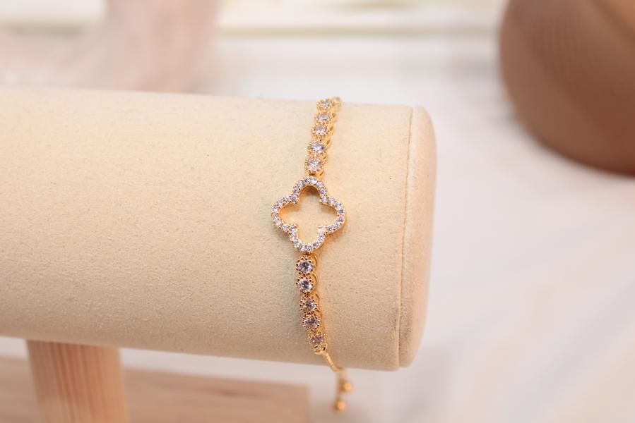 Pulsera Ajustable De Treból Brillante