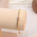 Pulsera Ajustable De Zirconia Redonda