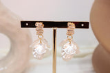 Arete De Zirconia Con Flor Blanca