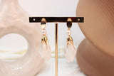 Arete De Perla Blanco Con Caida