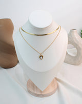 Cadena Doble Con Dije De Corazón Con Zirconia