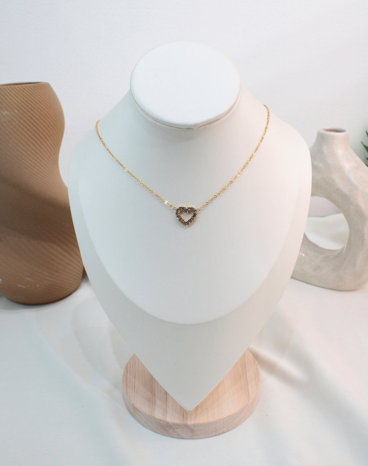 Cadena De Corazón Con Brillo