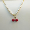 Cadena cereza con perlas