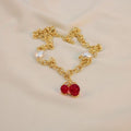 Cadena cereza con perlas