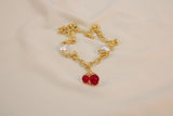 Cadena cereza con perlas
