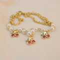 Cadena cereza con perlas