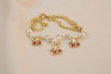 Cadena cereza con perlas