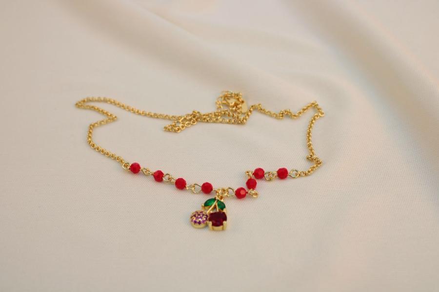 Cadena cereza con perlas