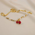 Cadena cereza con perlas