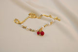 Cadena cereza con perlas